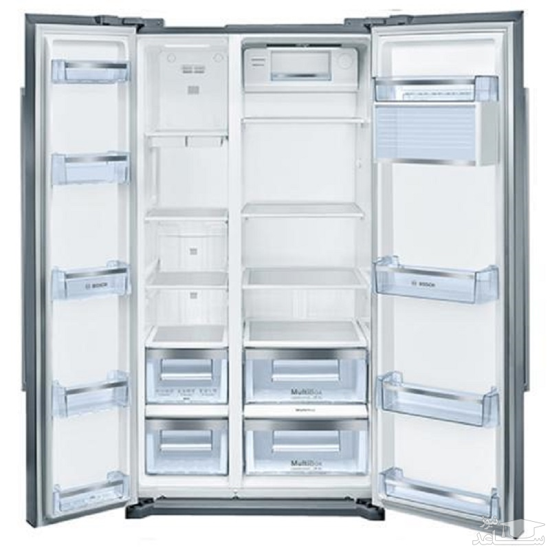 فضای داخلی یخچال فریزر ساید بوش مدل KAN56V404
