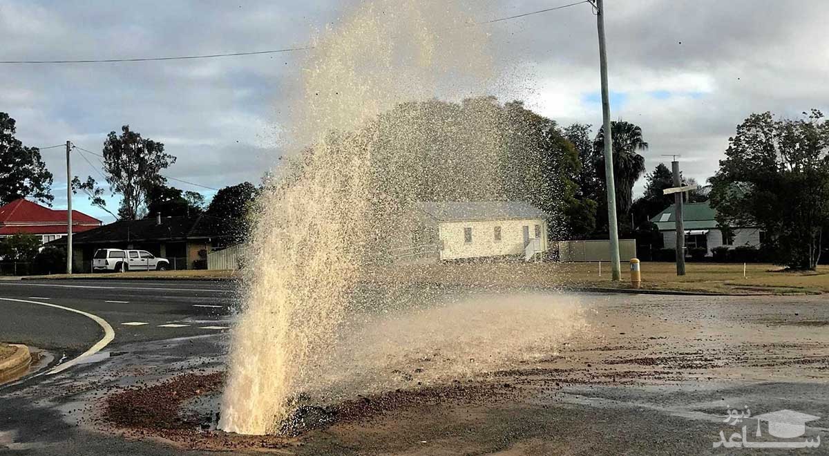 (فیلم) ترکیدن ناگهانی لوله اصلی آب در ترکیه