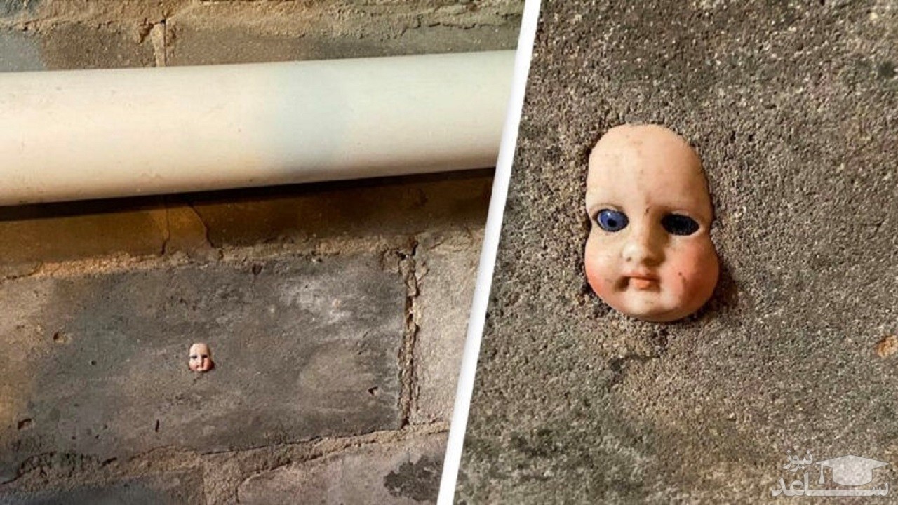 عروسک ترسناک در دیوار خانه باعث وحشت ساکنین شد