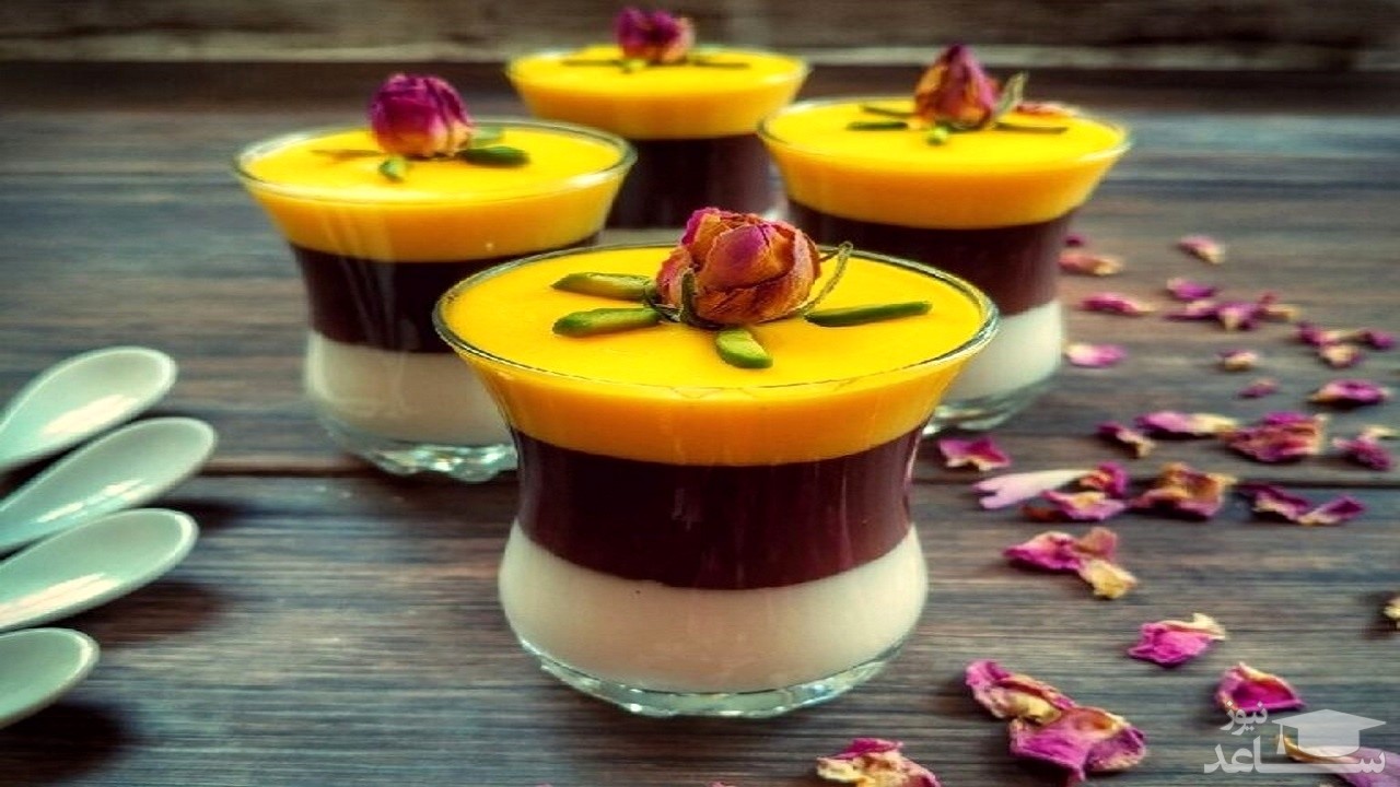 روش تهیه‌ لرزونک سه رنگ لذیذ