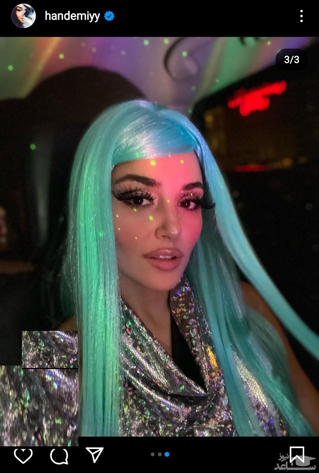 پوستر هانده ارچل با موهای آبی