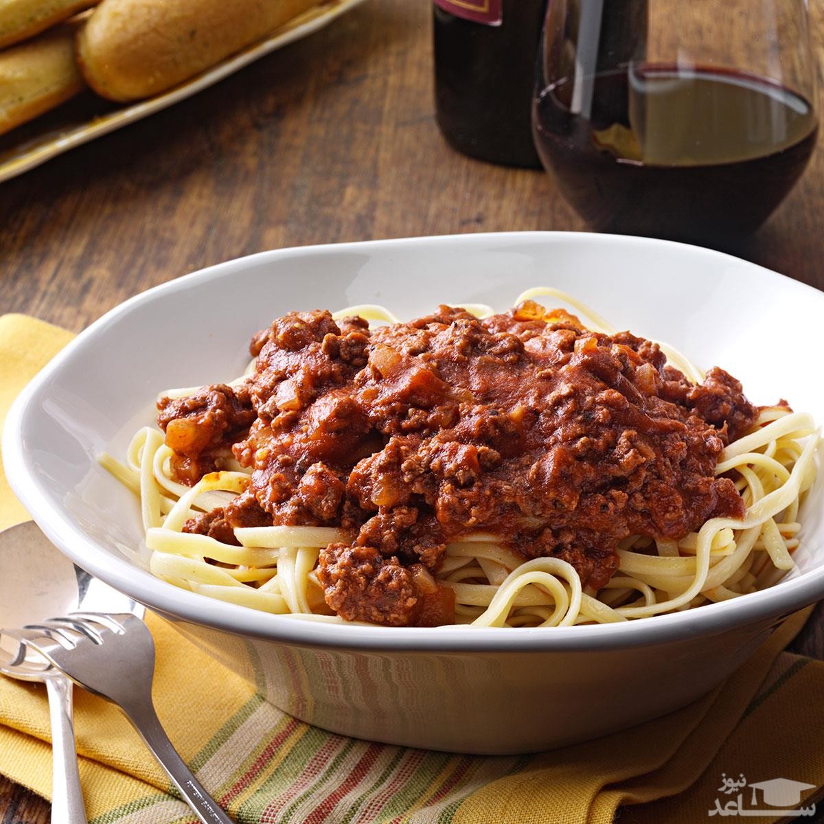 روش تهیه اسپاگتی خوشمزه با خوراک گوشت