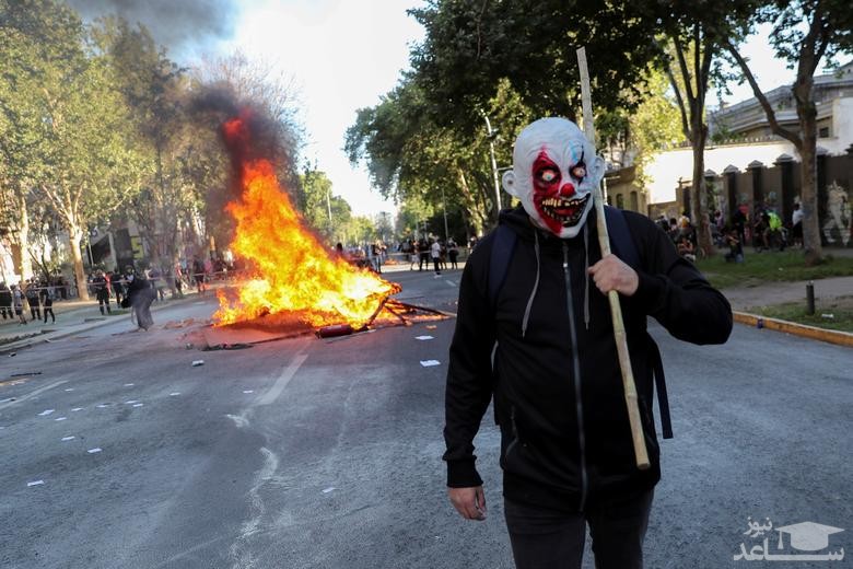 تظاهرات ضددولتی در شهر سانتیاگو شیلی/ رویترز و گتی ایمجز