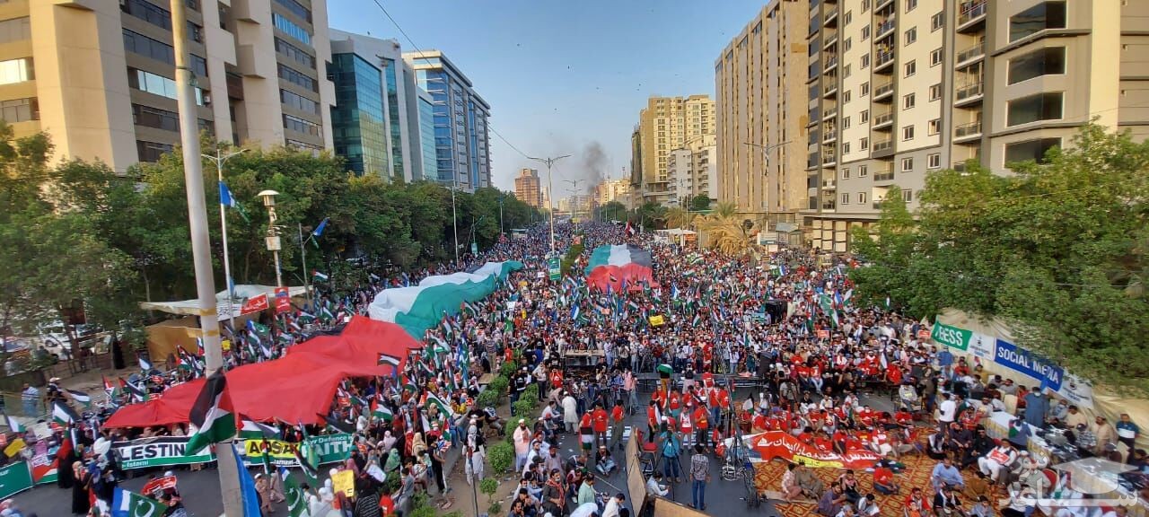 پاکستانی‌ها در حمایت از فلسطین تظاهرات کردند