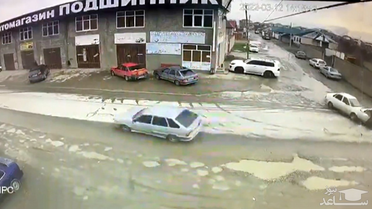 (فیلم) ورود یک خودرو به تعمیرگاه پس از تصادف