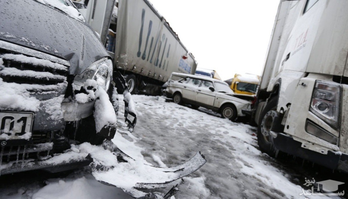 (فیلم) تصادف زنجیره‌ای ۳۰ خودرو