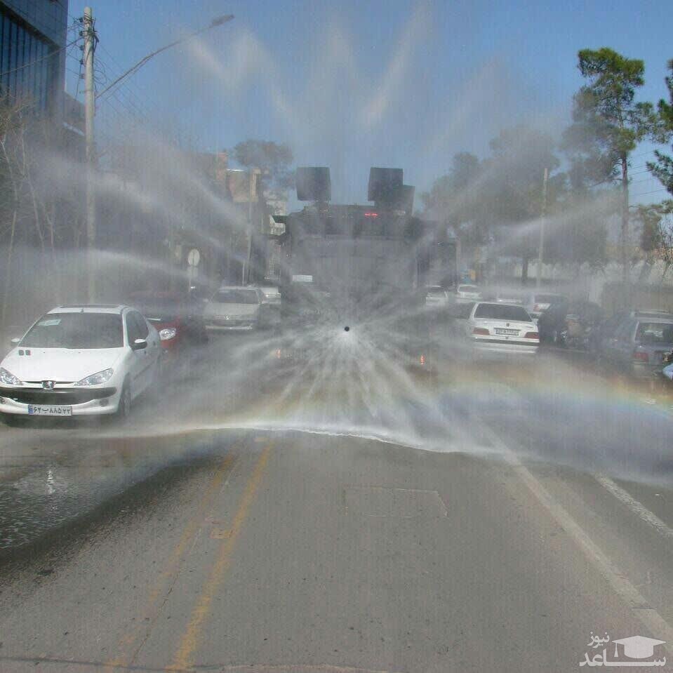 ضدعفونی و گندزدایی معابر عمومی در پایتخت + فیلم