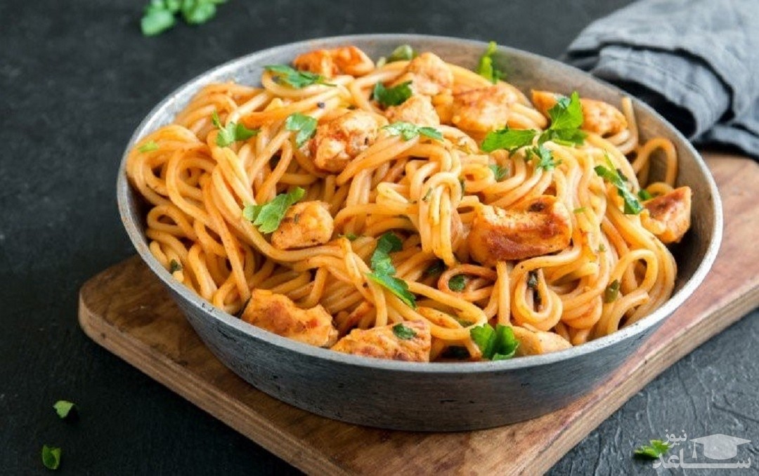 روش تهیه اسپاگتی مرغ خوشمزه و ساده