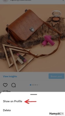 گزینه Show on Profile