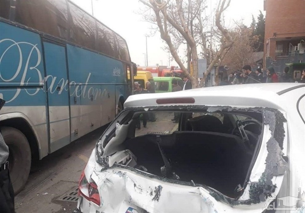 برخورد مرگبار اتوبوس با ۷ خودرو در ولنجک تهران + عکس