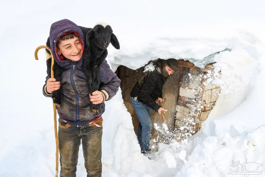 بارش 2 متر برف در روستایی در استان مرزی وان ترکیه/ خبرگزاری آناتولی