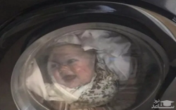 پدری که پس از دیدن پسرش در ماشین لباس‌شویی سکته کرد!