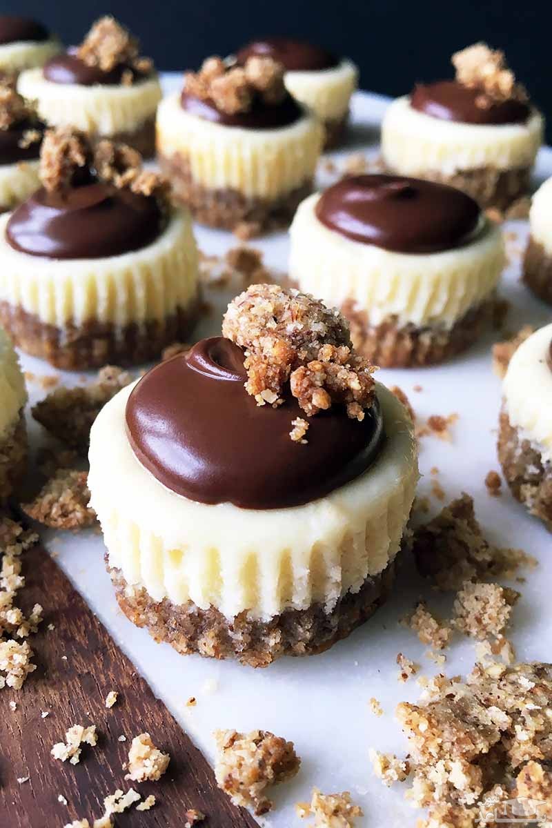 روش تهیه مینی چیز کیک با روکش شکلات