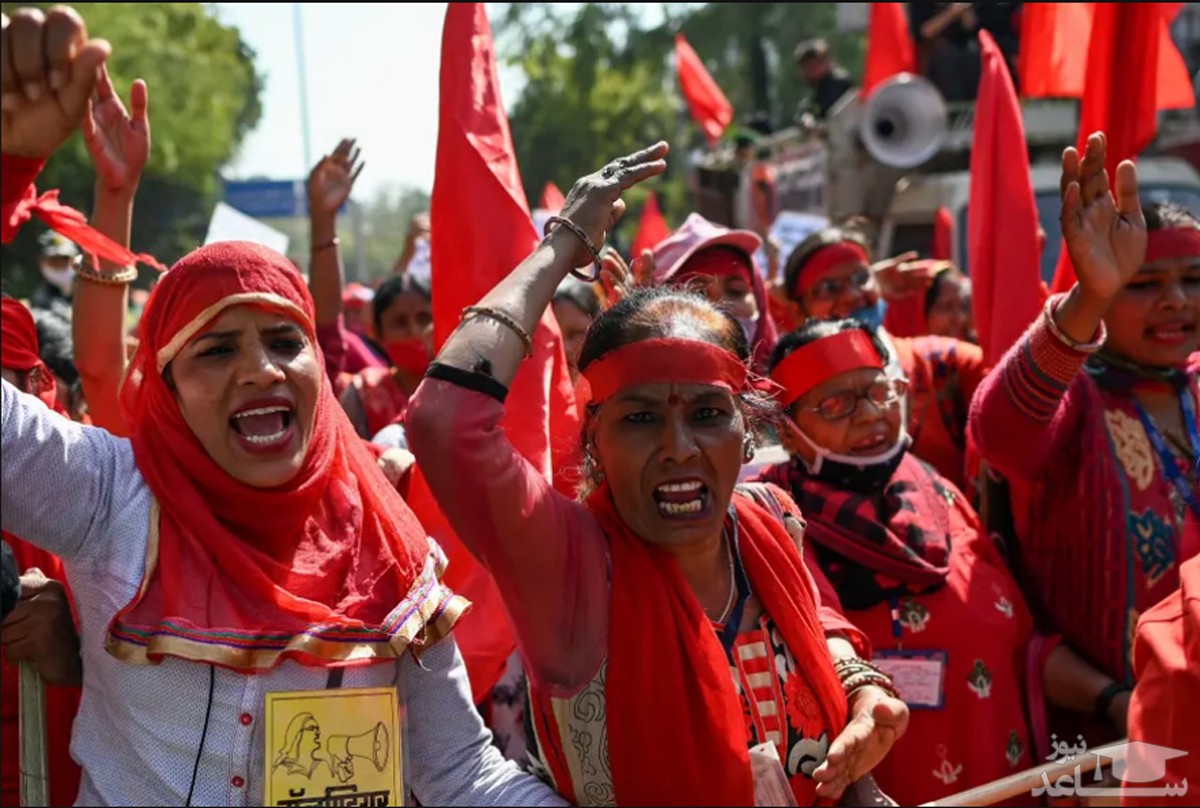 تظاهرات برای بهبود شرایط کاری زنان در شهر دهلی هند/ خبرگزاری فرانسه