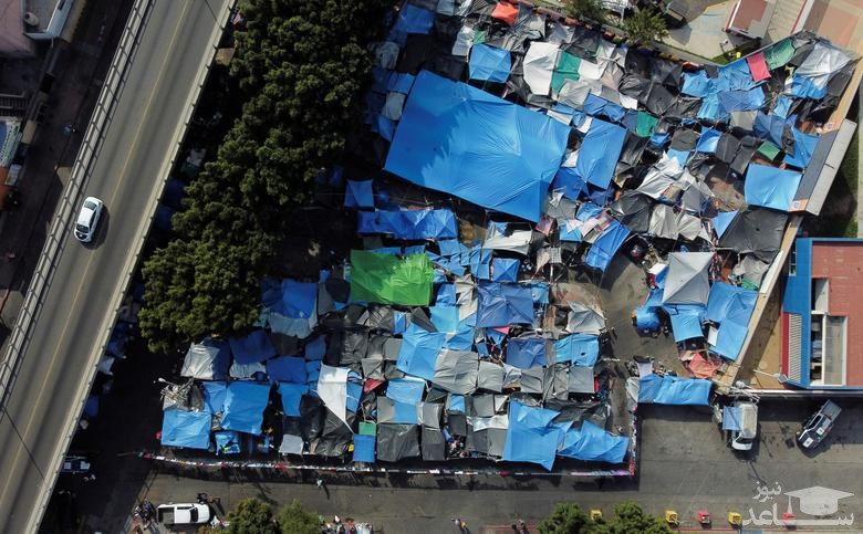 کمپ پناهجویان عازم مرز ایالات متحده آمریکا در مکزیک/ رویترز