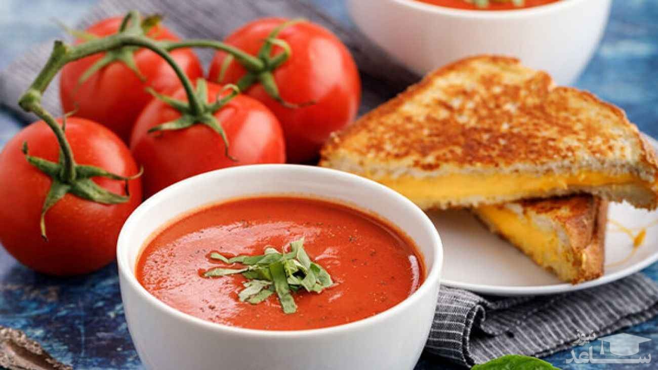 روش تهیه سوپ گوجه با پنیر 
