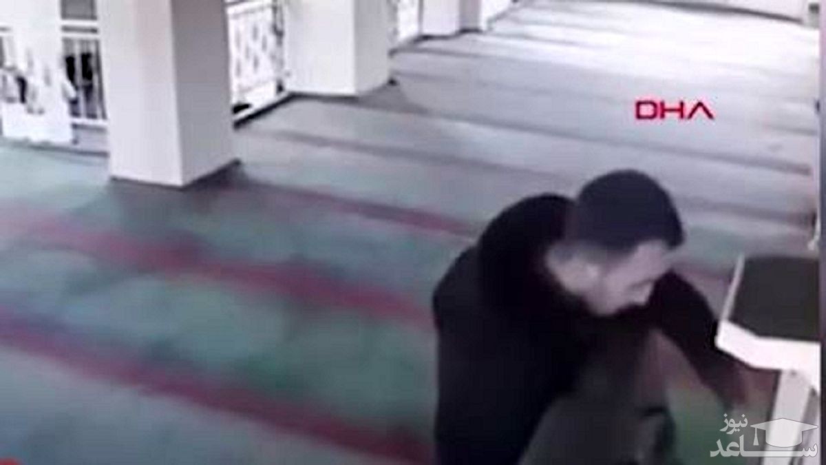 (فیلم) دزدی از مسجد در مقابل دوربین مداربسته