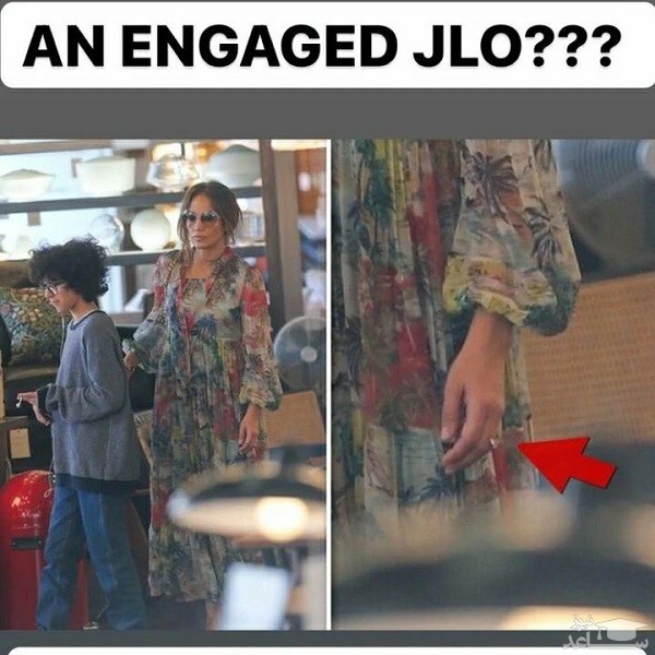 انگشتر نامزدی در دستان جنیفر لوپز