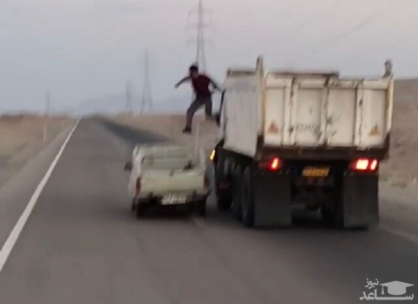 واکنش پلیس به ویدئوی حرکت نمایش خطرناک "وانت و کامیون"