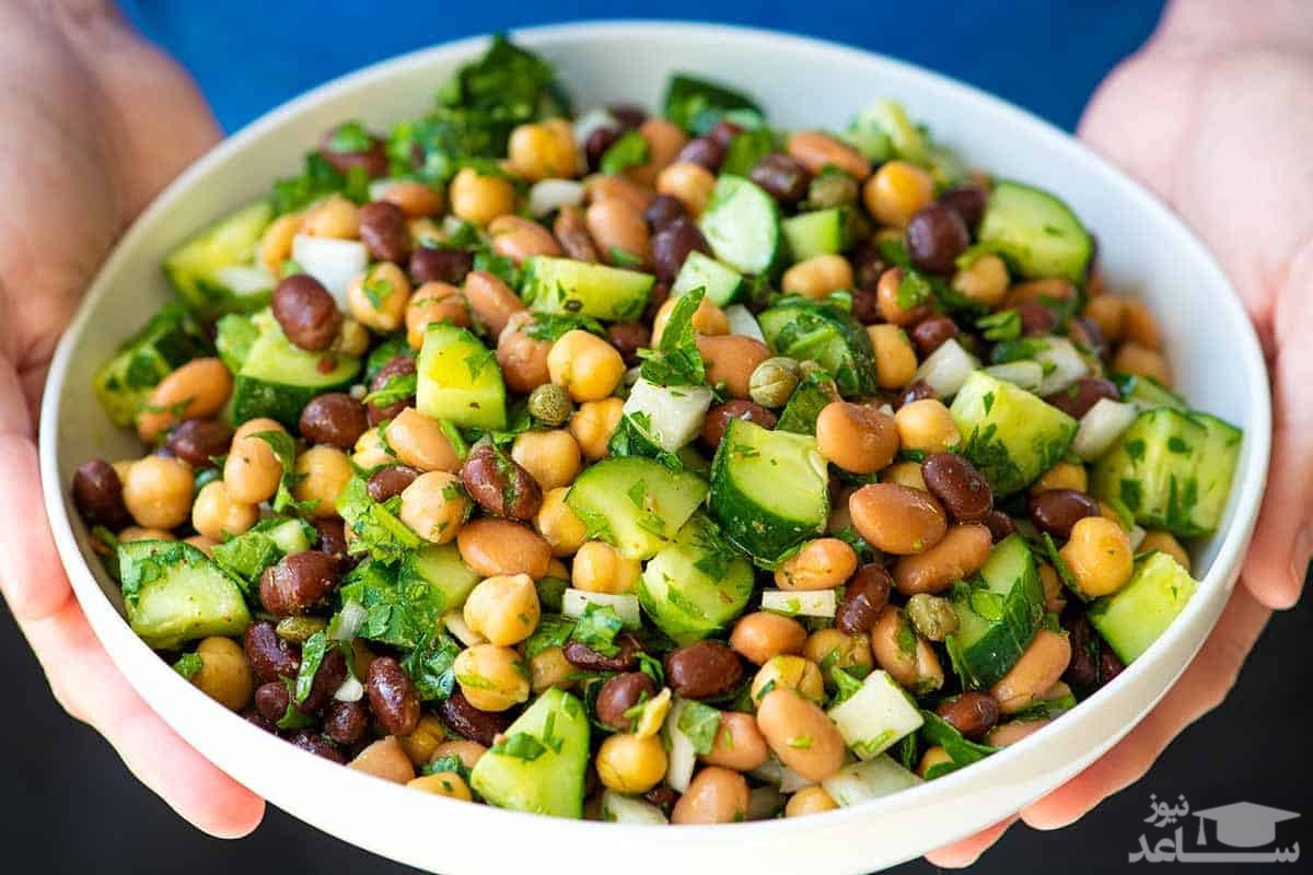 طرز تهیه سالاد لوبیا چیتی لذیذ