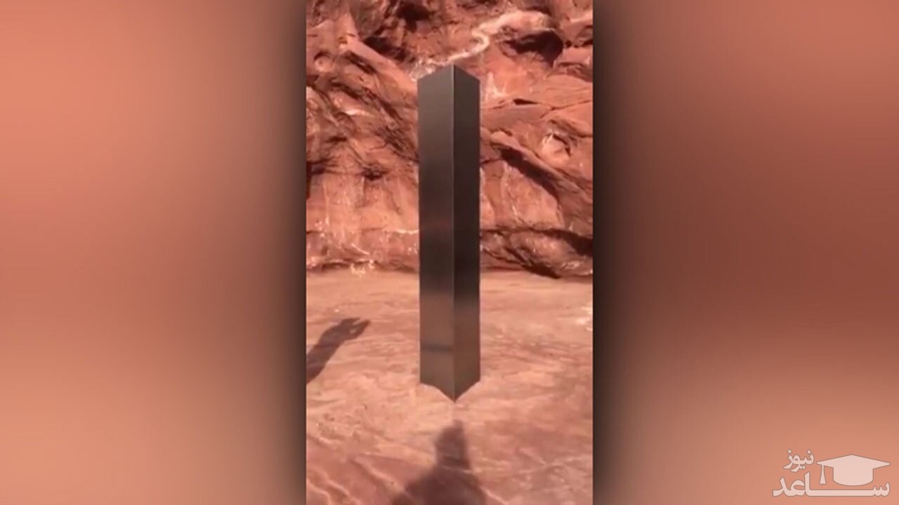 (فیلم) پیدا شدن یک شیء ۳/۵ متری عجیب و غریب در بیابان‌های یوتا 