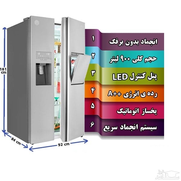یخچال و فریزر ساید بای ساید اسنوا مدل S8-2320SS