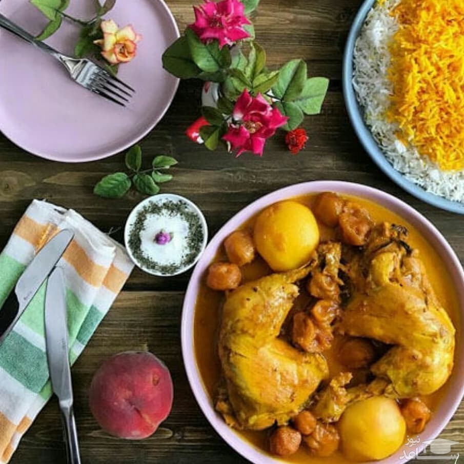 طرز تهیه خورشت هلو جهت مهمانی