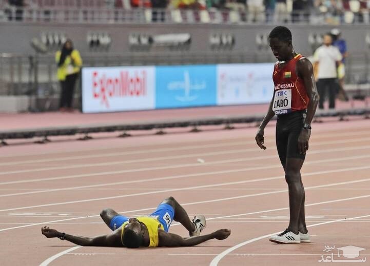 حرکت تحسین برانگیز دونده گینه بیسائو در مسابقات قهرمانی جهان + فیلم و عکس