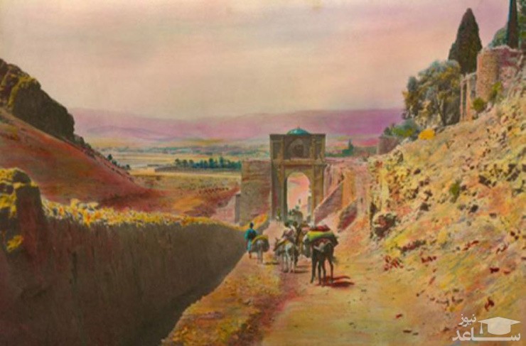 نقاشی دروازه قرآن شیراز در زمان قدیم