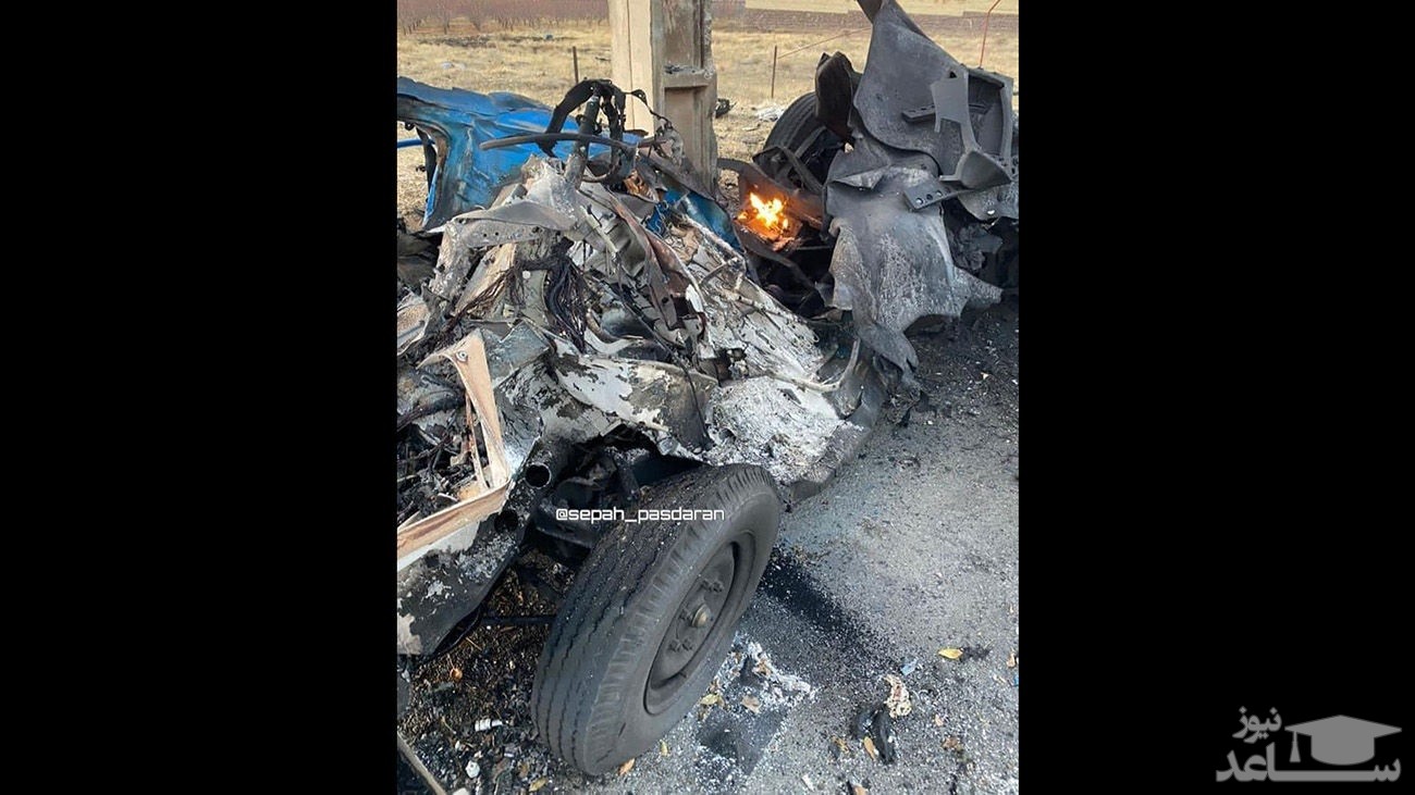 عکسی از نیسان انتحاری ترور شهید محسن فخری‌زاده