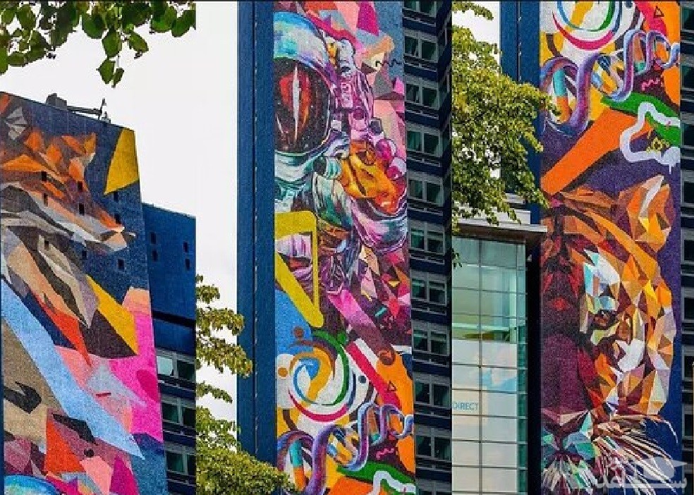 نمایی از از بلندترین گرافیتی اروپا+تصاویر