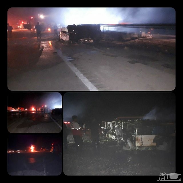 ۲۱ کشته در حادثه تلخ تصادف اتوبوس تهران - کرمان