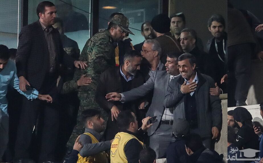 (عکس) حاشیه و متن حضور احمدی‌نژاد در ورزشگاه آزادی