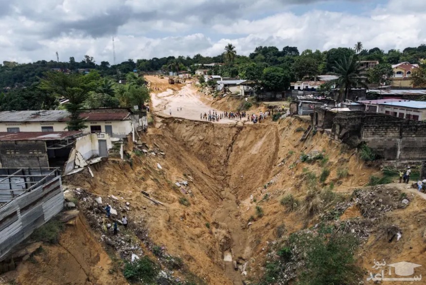 خراب شدن یک جاده اصلی در جمهوری دموکراتیک کنگو بر اثر رانش زمین/ خبرگزاری فرانسه