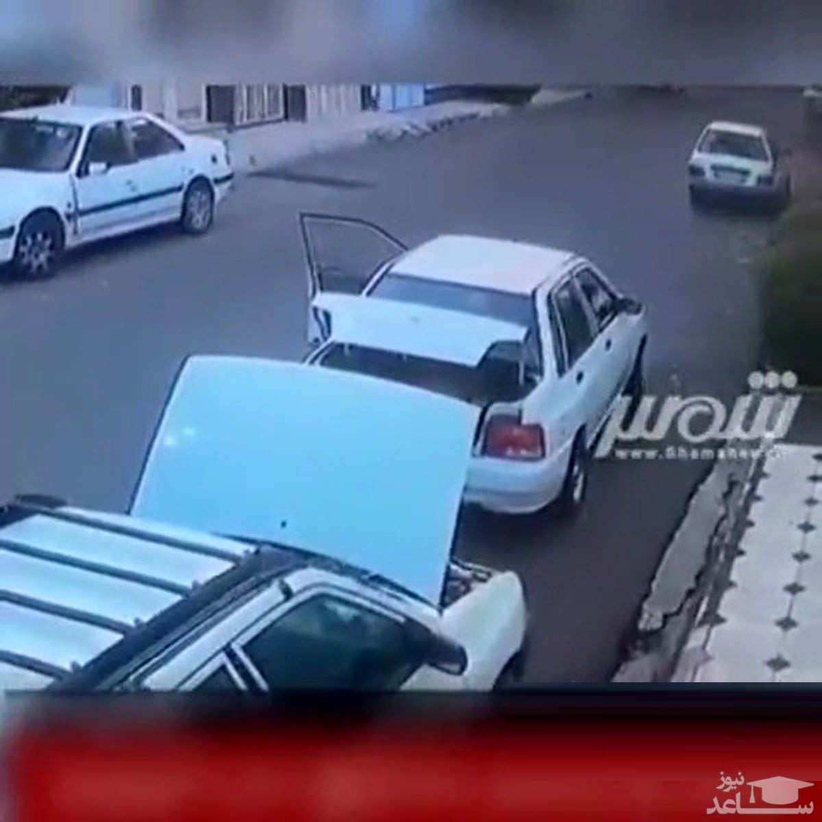 (فیلم) سرقت باتری خودرو توسط پدر و پسر خردسالش