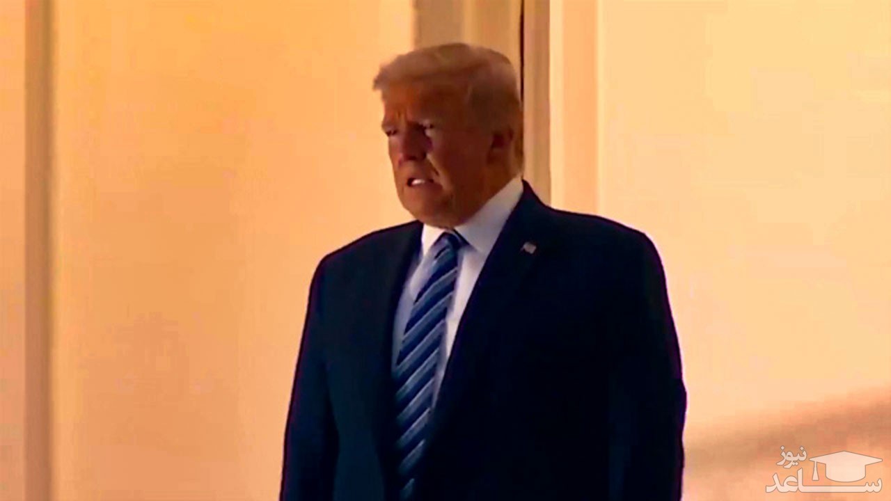 (فیلم) مشکل تنفسی ترامپ پس از بازگشت به کاخ سفید