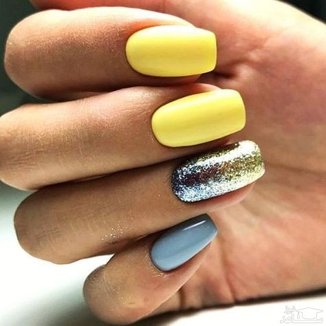 طراحی ناخن با لاک زرد