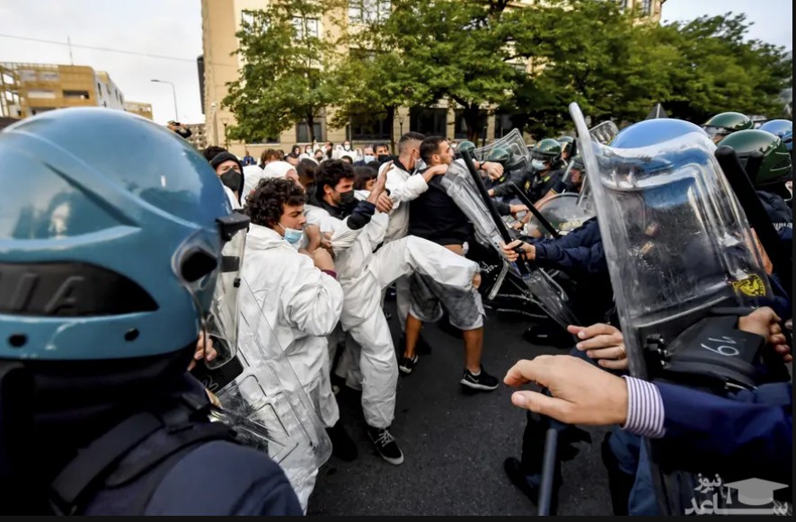 درگیری معترضان به تغییرات اقلیمی با پلیس در شهر میلان ایتالیا