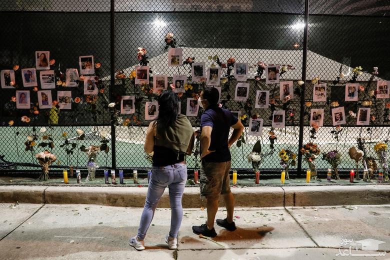 تصویر دهها مفقودی حادثه فروریختن یک برج 12 طبقه در شهر میامی ایالت فلوریدا آمریکا/ رویترز