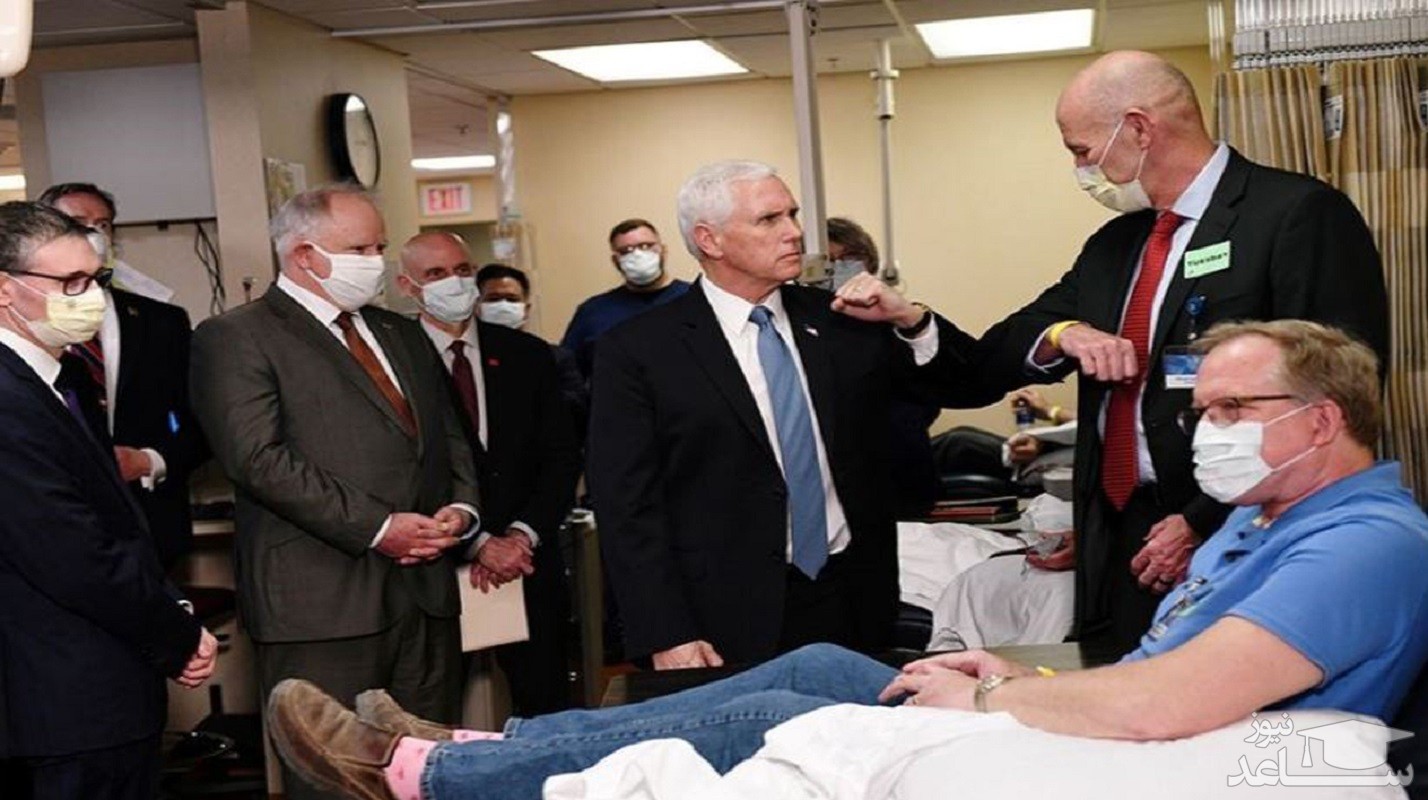 (فیلم) وقتی ماسک نزدن موجب تمسخر معاون رئیس جمهور آمریکا شد