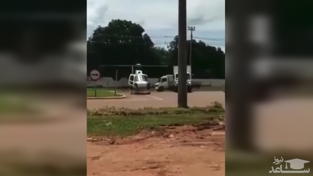 (فیلم) برخورد ملخ هلی کوپتر با کامیون در خیابان