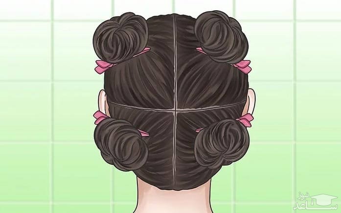 تقسیم موها به چهار قسمت برای دکلره کردن
