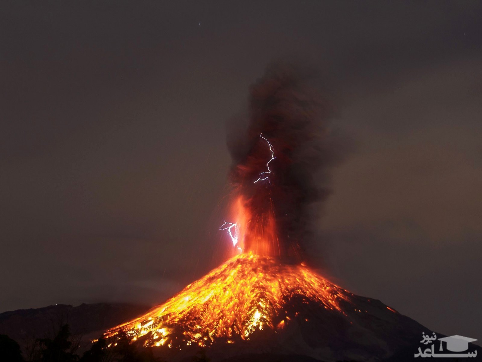 (فیلم) فوران آتشفشان از دید پهپاد