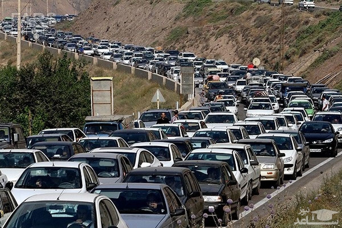 ترافیک سنگین در جاده چالوس