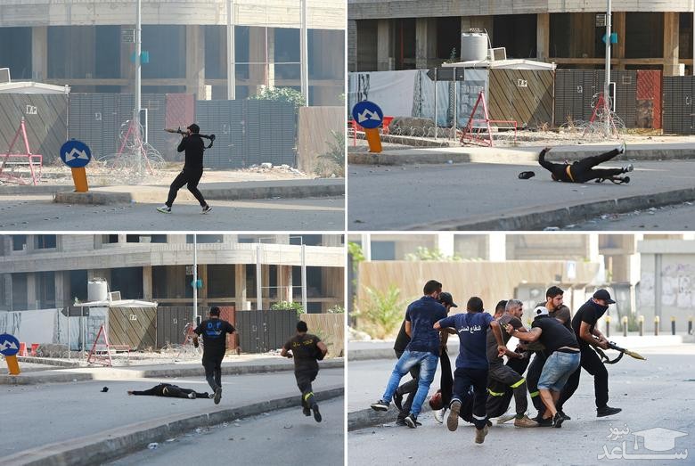 صحنه هایی از درگیری خیابانی روز پنج شنبه در شهر بیروت/ رویترز و آسوشیتدپرس