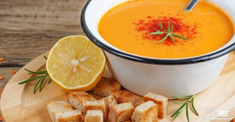 سوپ دال عدس و گوجه فرنگی