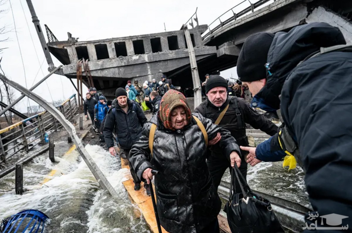 خروج شهروندان غیرنظامی اوکراین از شهر 