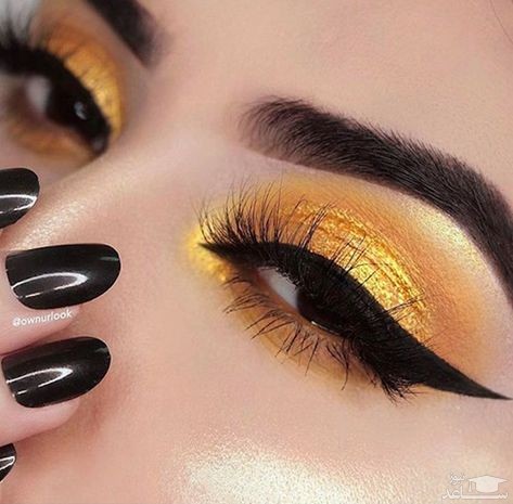 آرایش چشم با سایه زرد