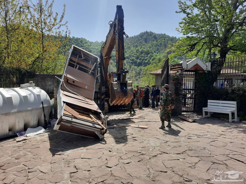 تخریب ویلای ۴۰ میلیارد تومانی در ییلاقات ماسال +عکس و فیلم
