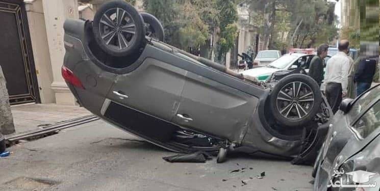 (عکس) تصادف عجیب اسپورتیج در تهران